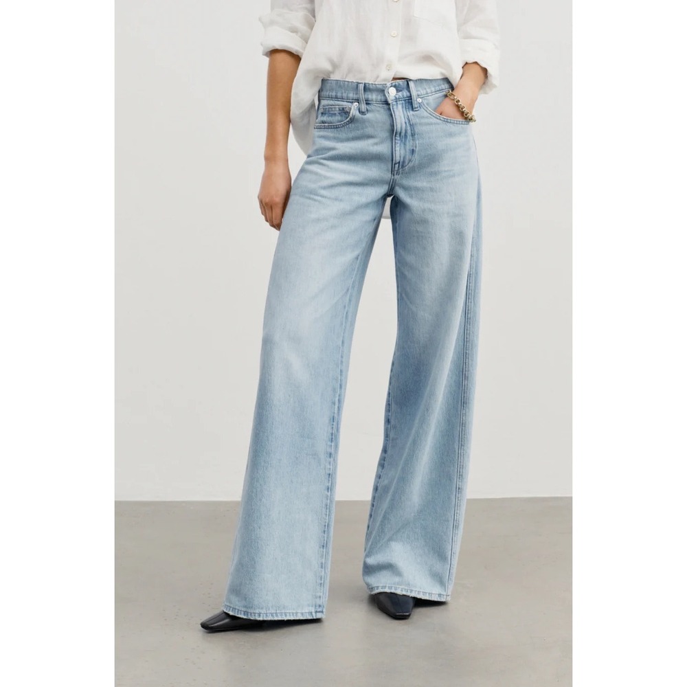 AYR The Big Salad 27S Light Wash Wide Leg Jeans Lightweight Cotton‎